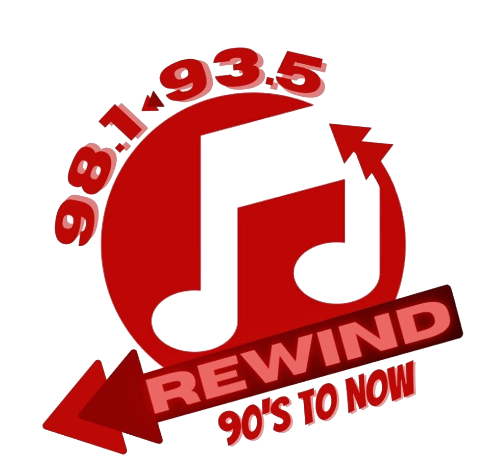 Rewind 98.1 / 93.5 logo